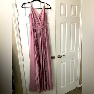 Light Purple Ruffle Chiffon Bridesmaid Dress